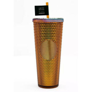 Limited Edition Starbucks 2021 50th Anniversary Gold Tumbler 24 oz. Cold Cup